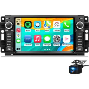 Car Radio Stereo for Jeep Wrangler JK 2007-2018,Android 15 Touch Screen CarPlay Android Auto Bluetooth GPS Navigation 2+64G Head Unit with Backup Camera