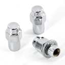 Set of 20 pcs Wheel Lug Nuts M12X1.25,13/16" Hex/Wrench, Total Length 1.68"(42.67mm), Chrome Flat Top Mag 0.75", 2-PC Standard Mag Shank Closed End Chrome Lug Nuts Set with Washer