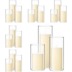 Shihanee 36 Pillar Candles,3'' X 5.9", 7.9", 9.8",Clear,Ivory