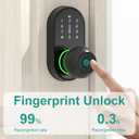 Smart Door Lock Keyless Entry Door Lock with Knob, Keypad Fingerprint Door Lock with Handle, Electronic Digital Code for Front Door, App Remote Control, Easy Installation
