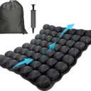 Pewfugu Airplane Seat Cushion for Long Flights, Inflatable & Portable Travel Cushion for Tailbone Pain Relief, Pressure Relief Car Seat Cushion for Office Chair and Wheelchair Use (Square)