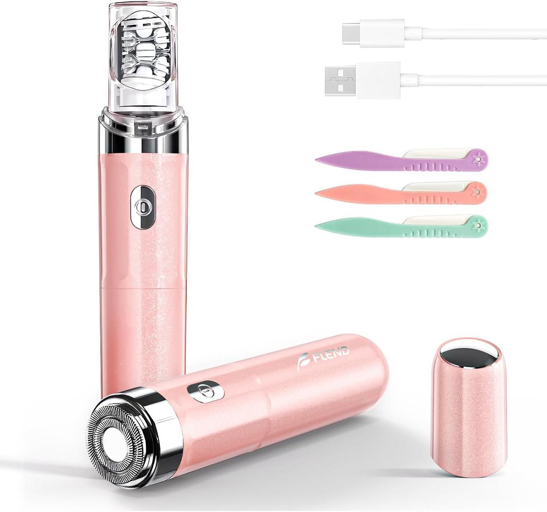 Epilator for Women, 2 in 1 Epilators Hair Remover for Women with LED Light, Smooth Hair Removal USB Rechargeable, Portable Electric Painless Shaver for Face, Lip, Chin, Leg, Arms, Bikini