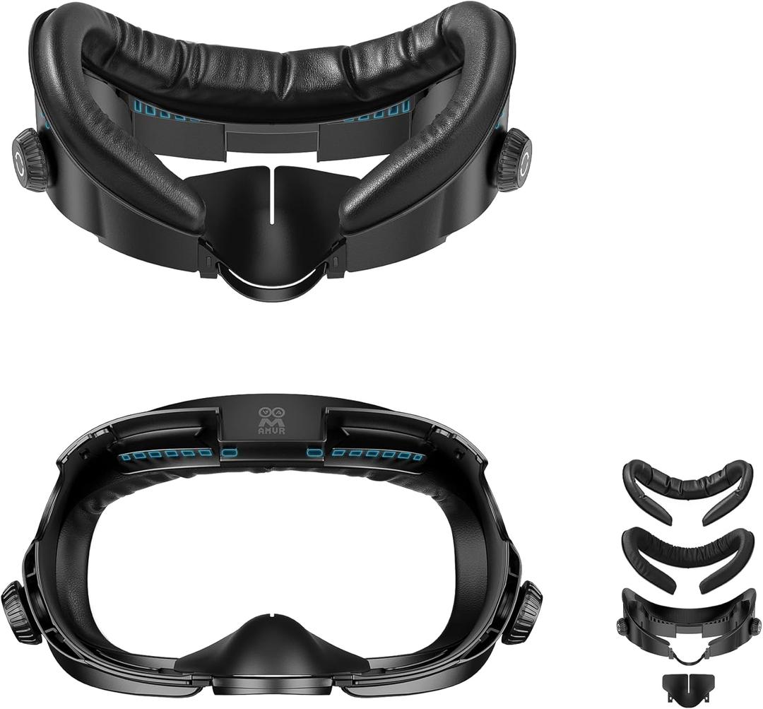AMVR FC4 Upgraded Face Cover Pad Facial Interface Compatible with Meta/Oculus Quest 3 Accessories, with Knob Adjustable, NOT Compatible with Meta Quest 3S (Better for Halo Head Strap)