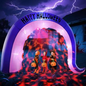 Giant 12FT Long Halloween Inflatables Octopus Arch Outdoor Decorations Blow up Yard Sea Monster Octopus Tenacle Archway with Red Blood Projector Lights for Garden Lawn Party Decor