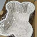 Barydat 2 Pcs Dog Toy Basket 16.5 x 12.4 x 6.89'' and 13.39 x 9.25 x 5.4'' Toy Bin for Pets Handmade Dog Storage Organizer Cotton Rope Toy Box for Dog Toys Woven Pets Toy Storage Containers, White