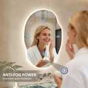 32'' Round LED Bathroom Mirror with Lights, Circle Wall Mirror with 3 Colors Dimmable, Lighted Bathroom Vanity Mirror for Wall, Anti-Fog, Memory, Waterproof, Shatter-Proof