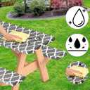 3 Pcs Set Fitted Picnic Table Cover with Bench Covers Vinyl Camping Table Cloth Flannel Backing Picnic Table Cloth for 6ft Tables Camping Outdoor (Gray Morocco, 30 x 72 Inches)