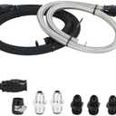 PQY 25Inch 6AN Power Steering Pump Hose Kit Compatible with Chevy C10 LS Swap Engine, High/Low Pressure Line with Leak-Proof Design Connect to GM Type II Power Steering Pump