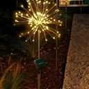 Solar Firework Lights Outdoor, 2 Pack 1000LED Solar Starburst Lights, Waterproof for Garden, Patio, Holiday Christmas Decor (Warm White)