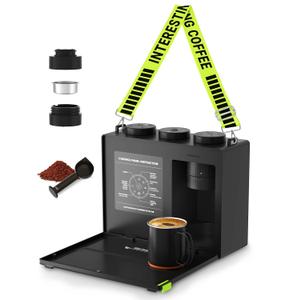CANDY Portable Espresso Machine with Strap, 3 in 1 Coffee Maker, One-Touch Operation, Rechargeable Cold Brew Up to 60 Cups, for Ground, Ideal for Camping, RV & Outdoor, Home, Heating in Plug-in Mode