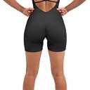 SUUKSESS Women Strappy Romper Seamless Jumpsuit Tummy Control Padded Sports Bra, S 