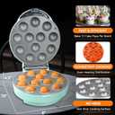 Baker's Friend Cake Pop Maker Machine Set with Cake Pop Stand, Sticks & Fork Tool, 12 Cake Pops Capacity, Aquamarine