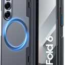 For Z Fold 6 Case, Compatible with MagSafe & S Pen Holder & Hinge Protection & HD Screen Protection, Slim Full Body Shockproof Protective Phone Case for Samsung z fold 6 (Matte Black)