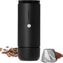 TIMEMORE Burr Coffee Grinder, Portable Electric Grinder with Metal Body, 30 Precise Settings for Espresso to French Press, Low Noise Design, Auto Stop & Clog Protection for Home & Outdoor Use (Black)