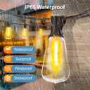 Outdoor Lights String Patio Outside - 100ft 30M LED Waterproof Light - Hanging Lighting ST38 Shatterproof Edison Bulb Deck Backyard Gazebo Balcony Party Bistro Cafe Pergola Garden Yard Porch Dimmable