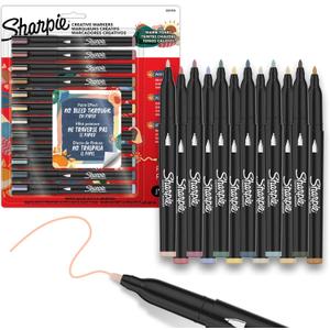 Sharpie Creative Markers, Warm Tones, Water-Based Acrylic Markers, Fine Tip, 12 Count