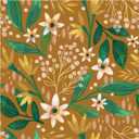 HAOKHOME Peel and Stick Wallpaper Boho Vintage Floral Contact Paper Self Adhesive Botanical Wall Paper for Accent Wall Caramel/Green 17.3in x 9.8ft