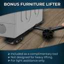 Heavy Duty Appliance Rollers and Furniture Movers with Complimentary Lifter Tool - Adjustable Expandable Base, Solid Wheels for Washers, Dryers, Refrigerators & Heavy Furniture - 1100 lb Capacity