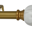 1-Inch Diameter  Window Treatment Curtain Rod, Marble Urn Finial, 28-inch to 48-inch Adjustable, Royal Gold