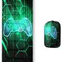 Axolotl Gamepad Sleeping Bag,3 Season Warm and Cool Weather Game Console Sleeping Bag for Boys Teens,Waterproof Lightweight Geometry Hexagonal Sleeping Bag for Traveling,Outdoors Camping,Blue,Black