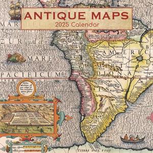 Antique Maps - 2025 Square Wall Calendar Arts 16 Months Premium Planner Gift