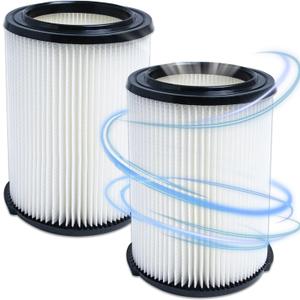 2 Pack VF 4000 Filter for Ridgid Shop VacStandard Wet/Dry Vacuum Filter Replacement Vf4000 Compatible with RIDGID Vacs Wet Dry 5-20 Gallon&6-9 Gallon Husky Vacuum-ridged Shop Vacuum Filter