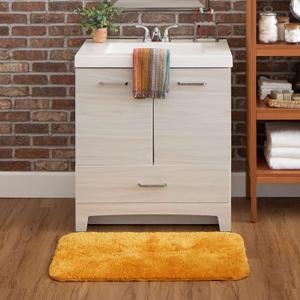 Mohawk Home Machine Washable Bath Golden Yellow 1' 11" x 3' 3" Bath Mat Perfect for Your Bathroom