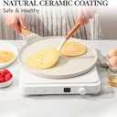 SENSARTE Nonstick Crepe Pan with Spreader, 10-Inch Natural Ceramic Coating Dosa Pan Pancake Flat Skillet Tawa Griddle with Stay-Cool Handle, Induction Compatible (White)