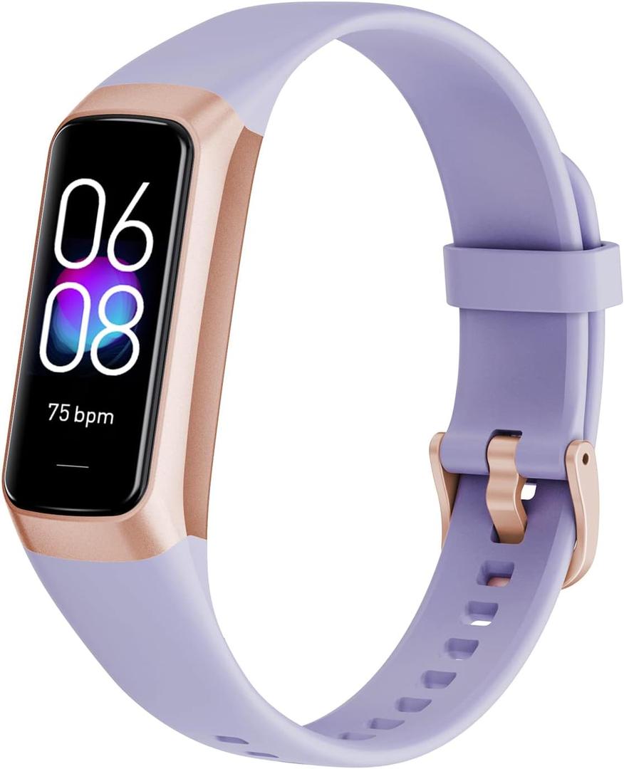 Fitness Tracker Activity Tracker Smart Watch 1.10''AMOLED Touch Color Screen,Smart Watch with 24/7 Blood Oxygen Heart Rate,Sleep Monitor,IP68 Waterproof,Step Counter Health for Women Men (Purple)