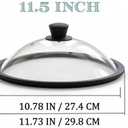 OEC Vented Splatter Guard Microwave Glass Cover for Food with Easy-Grip Handle, 12.5 inch (Inner Diameter 11.8), Food Grade Tempered Glass, BPA Free Silicone Rim with Steam Vent - Dishwasher Safe