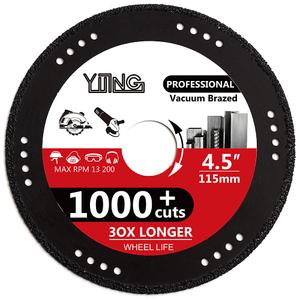 YIJING 4.5" Metal Cutting Diamond Blade Cut Off Wheel for Rebar Sheet Metal Angle Iron Stone
