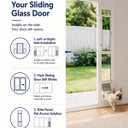 FurrFinesse Large Dog Door for Sliding Glass Door Insert, Dogs Up to 75 lbs
