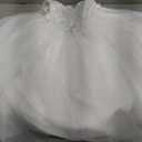 Tulle First Communion Dress Lace Appliques Flower Girl Dresses for Wedding Girls Pageant Ball Gown (8, White)