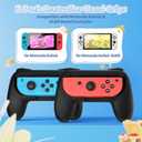 FASTSNAIL Grips Compatible with Nintendo Switch for Joy Con & OLED Model for Joycon, Wear-Resistant Handle Kit and Non-Slip Thumb Grips for Switch Joycon 1 Controller 2 Pack (Black)