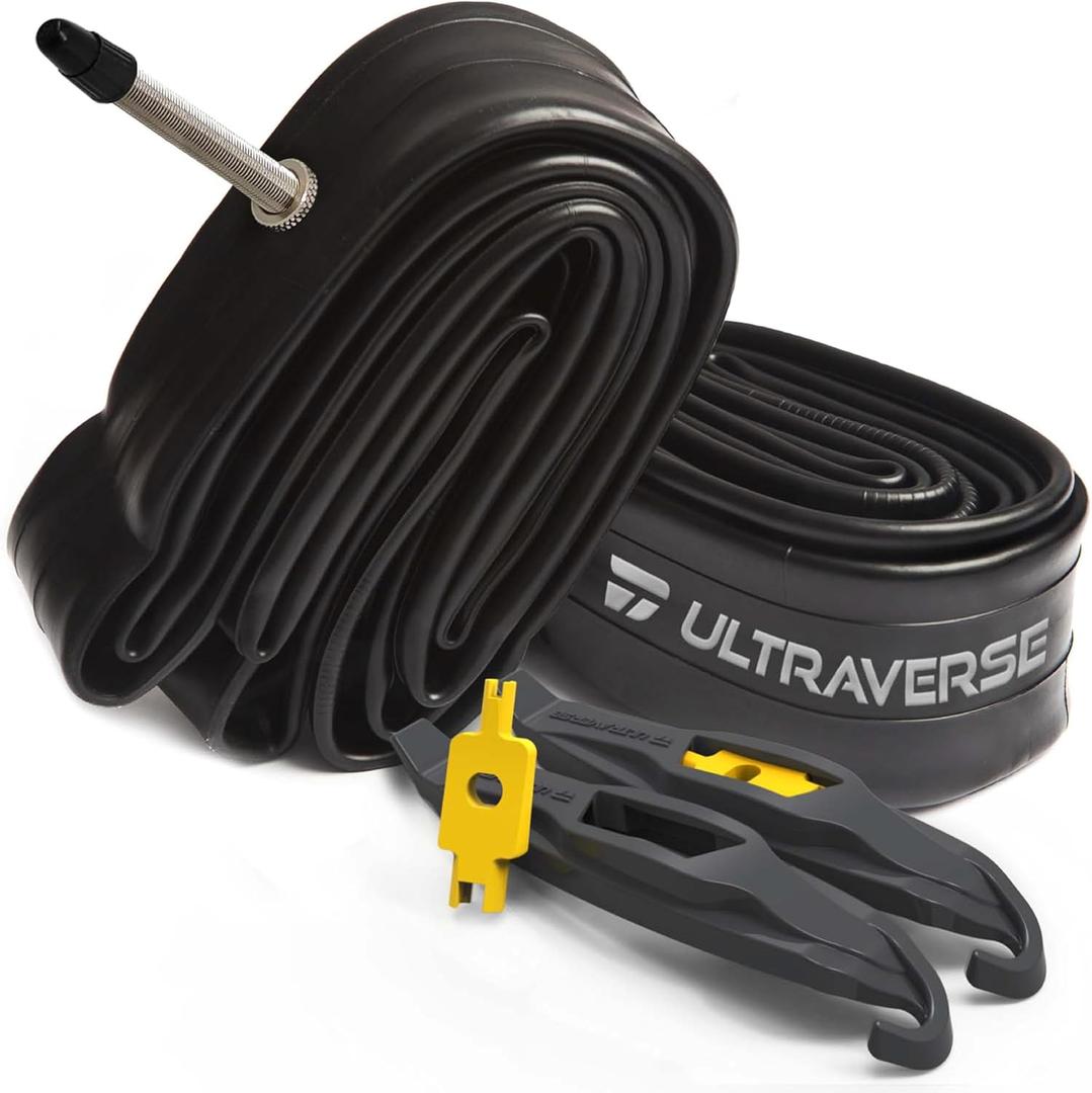Ultraverse Bike Inner Tube for 26, 27.5 X 1.75/1.95/2.10/2.125 inch Bicycle tire Sizes with Presta Valve - Rubber Tubes for Mountain and Trail, Cruisers, MTB, and All Terrain Bikes  Set of 2