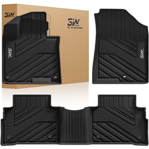 3W Floor Mats Fit Kia Sportage (Not Fit Hybrid or PHEV) 2023-2024 2025 2026 TPE All Weather Custom Fit Floor Liner for Kia Sportage 1st and 2nd Row Full Set Car Mats, Black