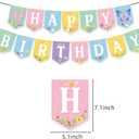 Butterfly Birthday Party Decorations for Girls Women, Spring Birthday Party Decorations - Pastel Spring Happy Birthday Banner, 24 Balloons, Butterfly Cake Topper & 24 Cupcake Toppers