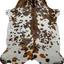 Original Tricolor Cow Hide Rug 5x7 ft, Real Hair on Hide