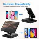 DOSS Cell Phone Stand with Bluetooth Speaker, 15W Wireless Charger and Anti-Slip Base,4-in-1 Function, 8H Playtime, Adjustable Holder, Compatible with Tablet (medium)