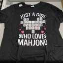 Funny Mahjong Design For Girls Women Chinese Mahjong Players T-Shirt, XL, Large