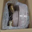 I00000 150 PCS Pink Plastic Plates for Party,Heavy Duty Pink Disposable Plates,Gold Dinnerware Set Include 30 Dinner Plates,30 Dessert Plates,30 Gold Plastic Silverware Set for Valentine's Day