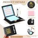 12 Sets Teacher Appreciation Gift Sticky Note Holder with PU Leather Box, Thank You Motivational Pen Holder Bulk Inspirational Gift for Teachers, Coworkers, Employee, Nurse, Staff