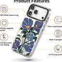 Rosarnnah for iPhone 17 Pro Max Case Cute - Compatible with Magsafe - Durable Shockproof 6.6 ft Drop Impact Phone Case - Funny Passiflora Caerulea Design (6.9") Clear