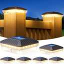 6 Pack Solar Post Cap Lights Outdoor with 3 Modes, 40 LEDs 4x4 Fence Post Solar Lights Outdoor Waterproof, 30 Lumens Fence Deck Post Lights Solar Powered for 4x4 3.5x3.5 Vinyl Wooden Post