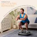 Lifepro Rumblex Plus/Pro 4D Vibration Plate for Lymphatic Drainage Triple Motor Whole Body Vibration Platform Machine for Muscle Toning 7 Training Modes, 60 Speed Levels & Resistance Bands