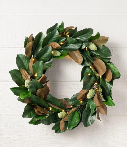 Outdoor Magnolia Leaves Wreath