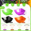 100 Pcs 100 Pcs Christmas Square Plastic Serving Bowl with Food Pick Disposable Snack Salad Buffet Bowl Party Candy Chip Fruit Dishes Bar Containers for Christmas New Year (8 oz,Colorful)