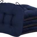 D-Shaped Chair Cushions, 4" Thick Dining Chair Pads Machine-Washable, Seat Cushions for Chair 18" x 18", Set of 4 18-Blue-4, 18" x 18"- 4 pack