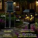 Outdoor Solar Lanterns, 2 Pack Hanging Solar Lights Waterproof, with Type-C Charging Port and Ground-Mounted Light Poles, Sunflower Decorative LED Lanterns Maintain 10 Hours of Lighting (2Pack)