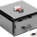 Jewelry Boxes for Women,Jewelry Organizer and Storage,Santa,Glass Mirrored Small Jewelry Box, 4.6"*2.6'',Ring,Earrings and Necklace Luxury Jewelry Box for Women or Girls,Black Gift Box